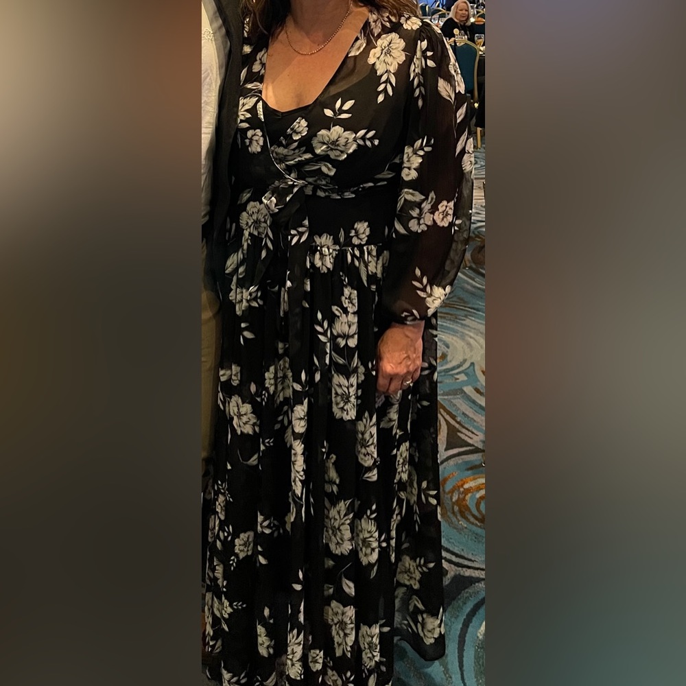 Calvin Klein Faux Wrap Maxi Dress